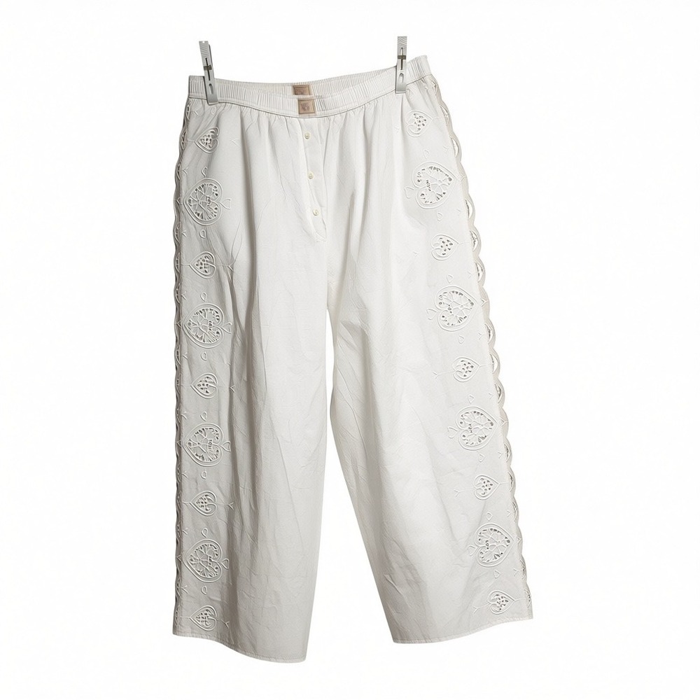 ANTHROPOLOGIE LyreBird Eyelet Embroidered Boxer Pants SZ XL NWT - Picture 2 of 9